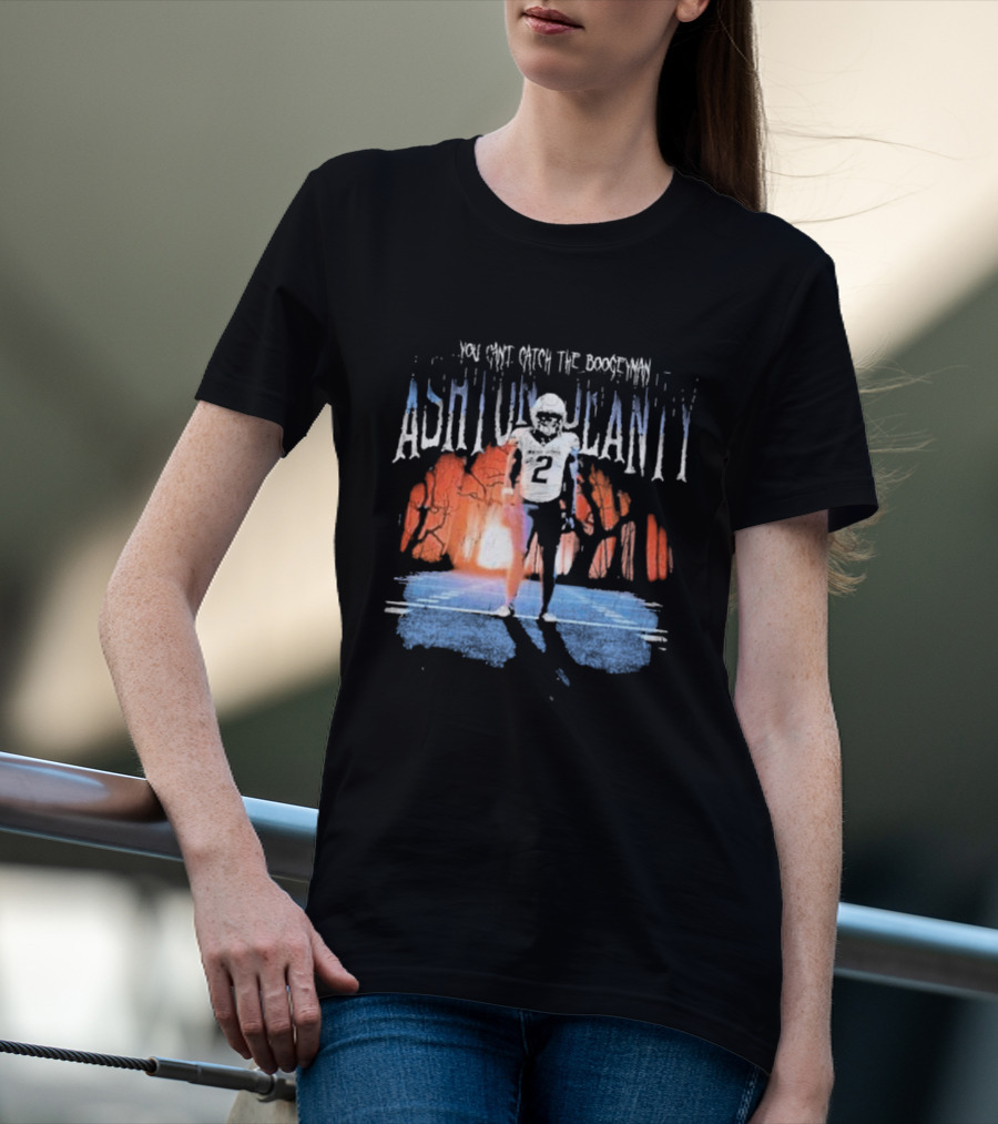 Ashton Jeanty You Can’t Catch The Boogeyman Football Forest Shadows T-Shirt