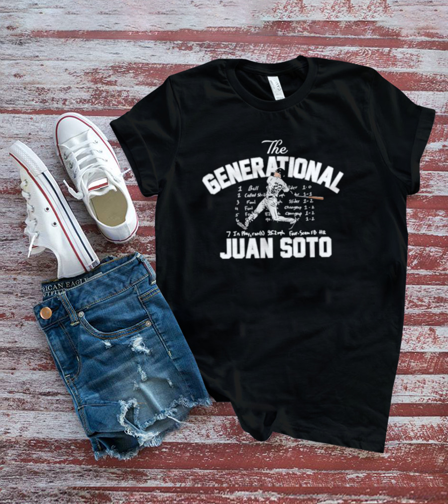 Juan Soto The Generational Detailed Baseball Stats And Sequence T-Shirt
