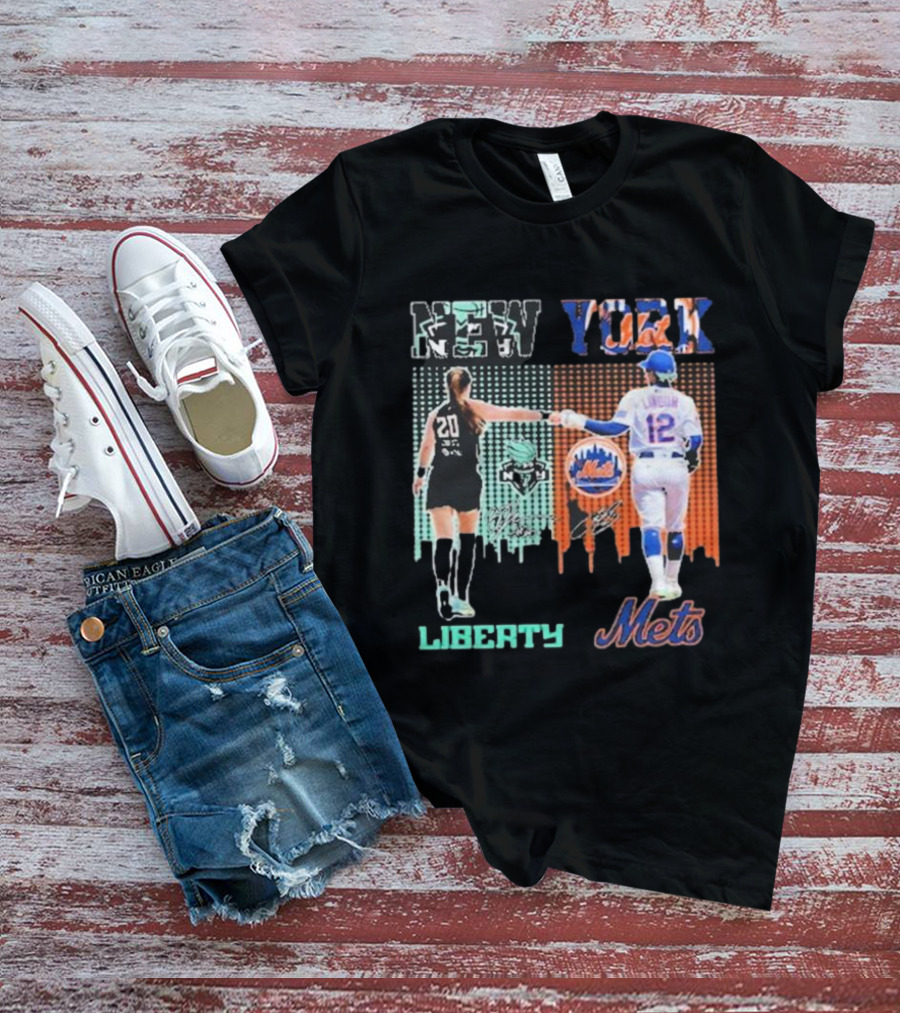New York Liberty Sabrina Ionescu Francisco Lindor Mets T-Shirt