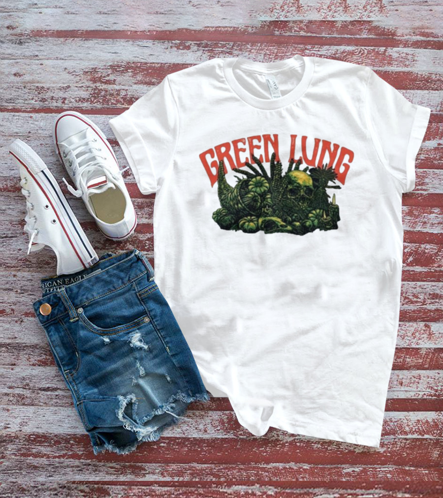 Green Lung Harvest Skull And Pumpkins T-Shirt