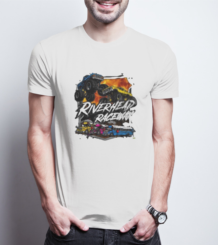Monster Trucks And Busses At Riverhead Raceway Explosive Action T-Shirt