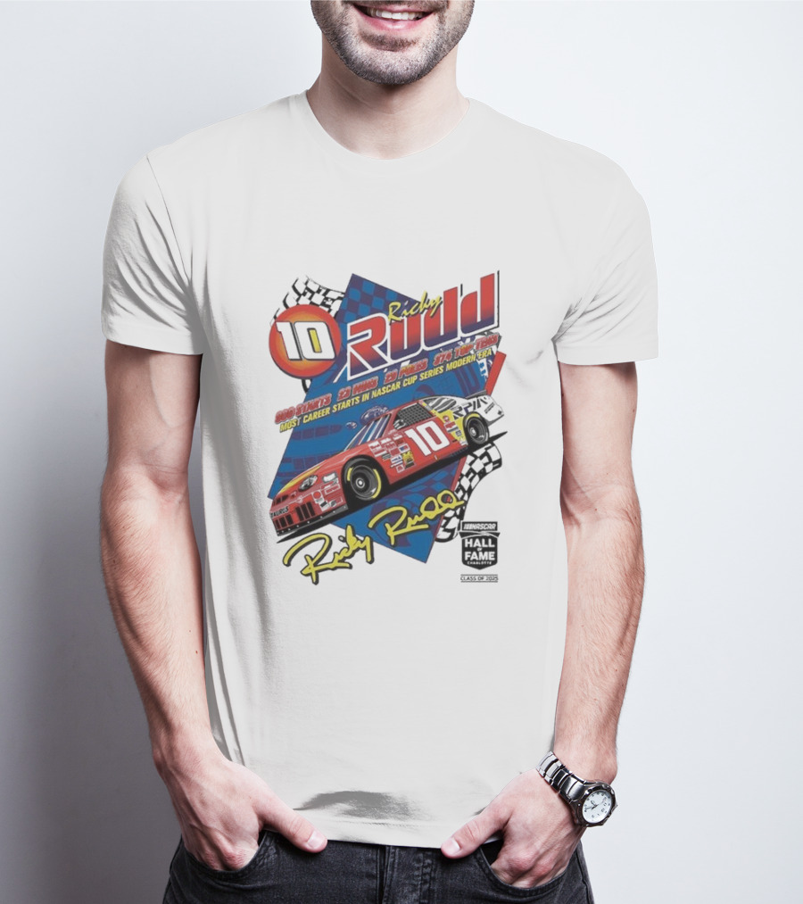 Ricky Rudd 2025 NASCAR Hall Of Fame Inductee 906 Starts 23 Wins 29 Top 5s 48 Top 10s Most Career Starts In NASCAR Cup Series Modern Era T-Shirt