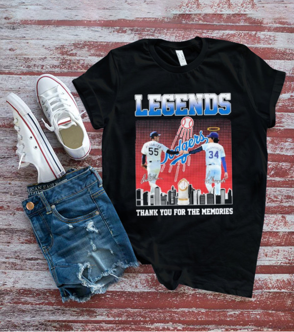 Legends Dodgers Orel Hershiser Fernando Valenzuela Thank You For The Memories T-Shirt