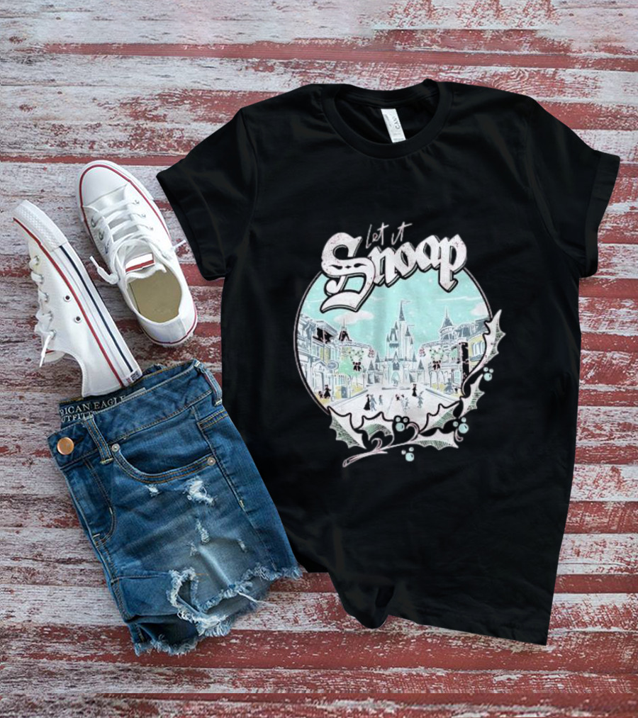 Let It Snoap Florida Day Main Street With Holly And Snowflakes Scene T-Shirt