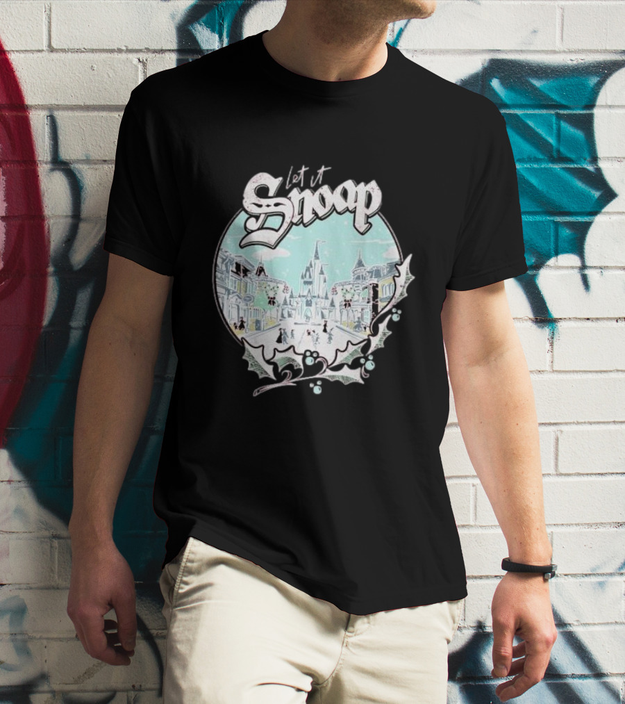 Let It Snoap Florida Day Main Street With Holly And Snowflakes Scene T-Shirt