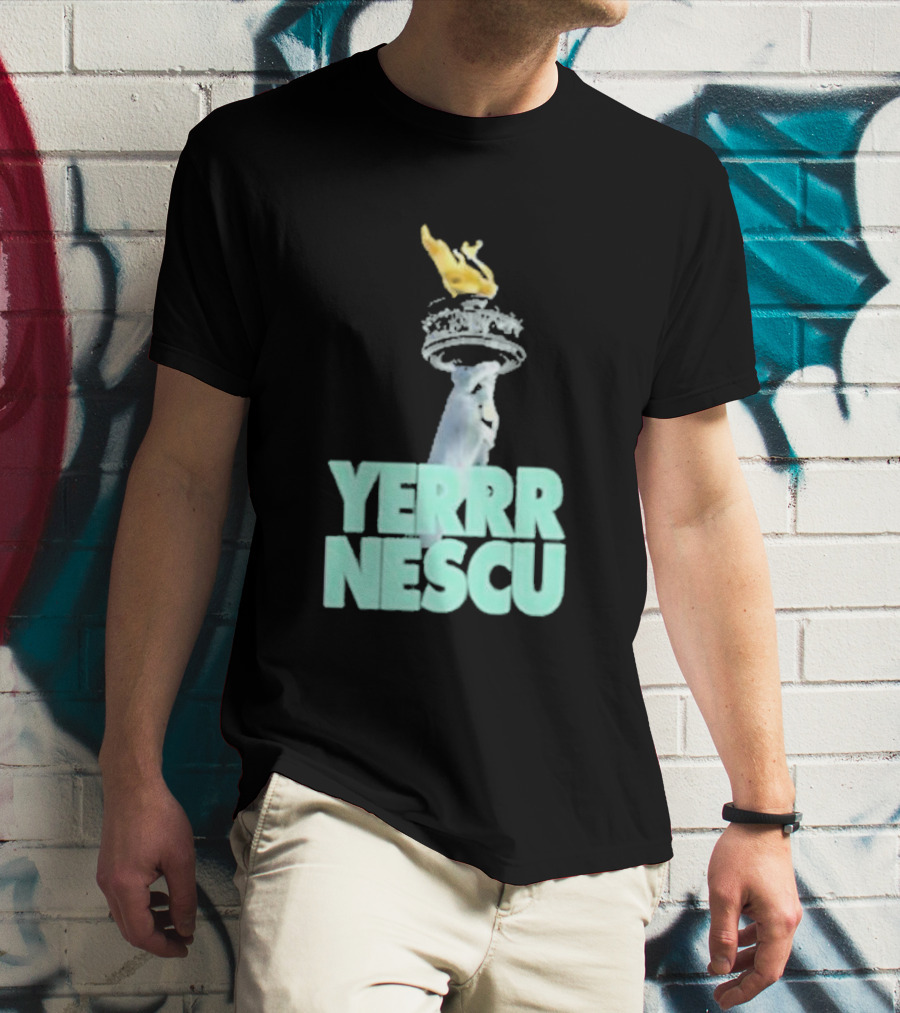 Sabrina Rocking The YERRR NESCU Statue Of Liberty Torch Flame T-Shirt