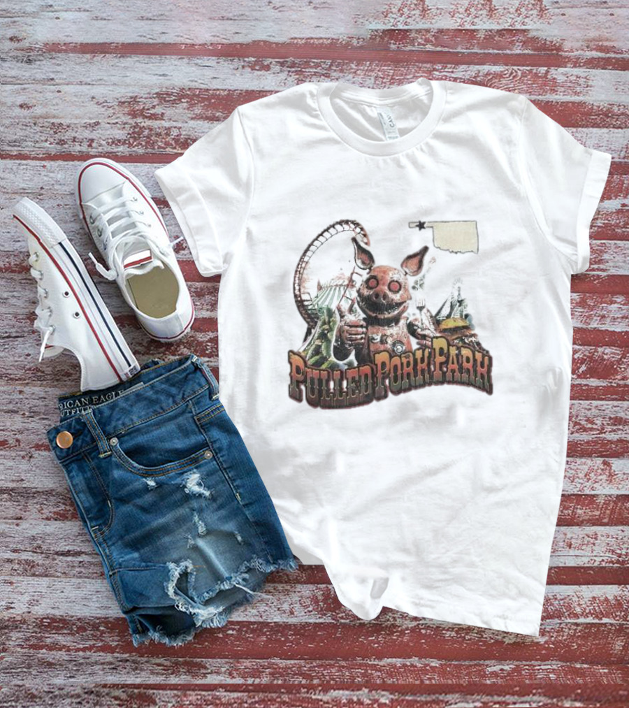 Pulled Pork Park Hivemind Roller Coaster Oklahoma Pig Carnival T-Shirt