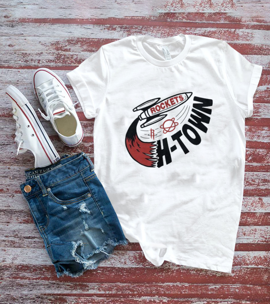 Houston Rockets H-Town Rocketship Orbit T-Shirt