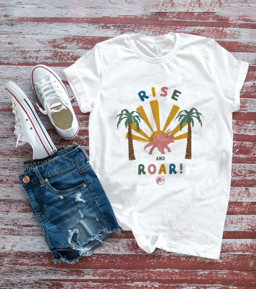 Jurassic Park Rise And Roar Toddler Triceratops And Palm Trees T-Shirt