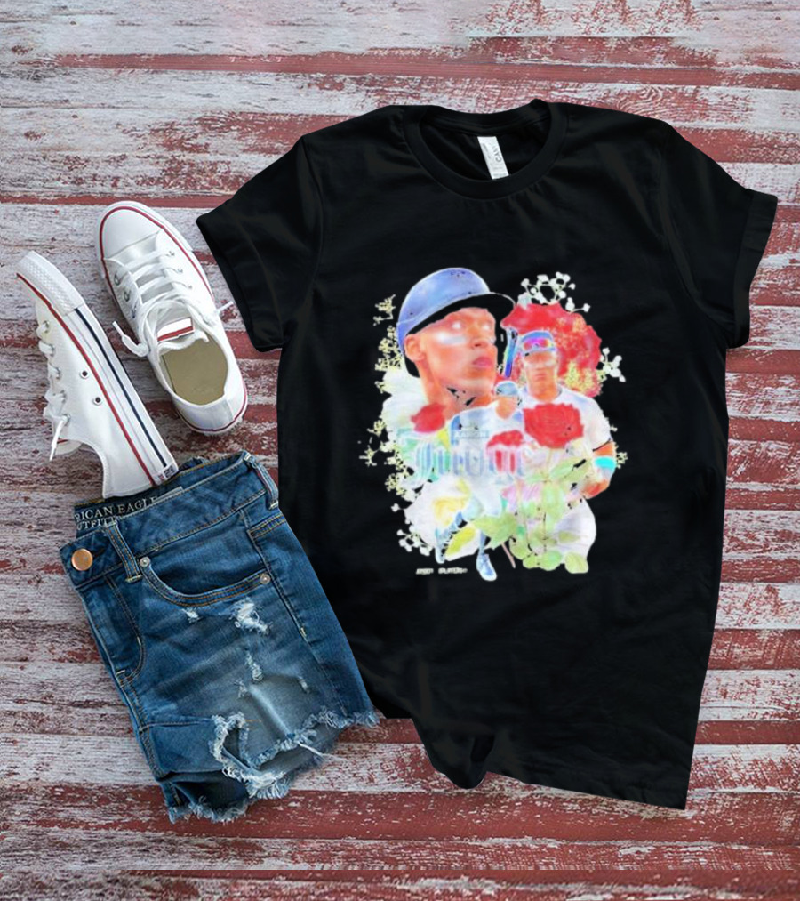 Aaron Judge Smell The Roses New York Yankees Baseball Player Floral T-Shirt