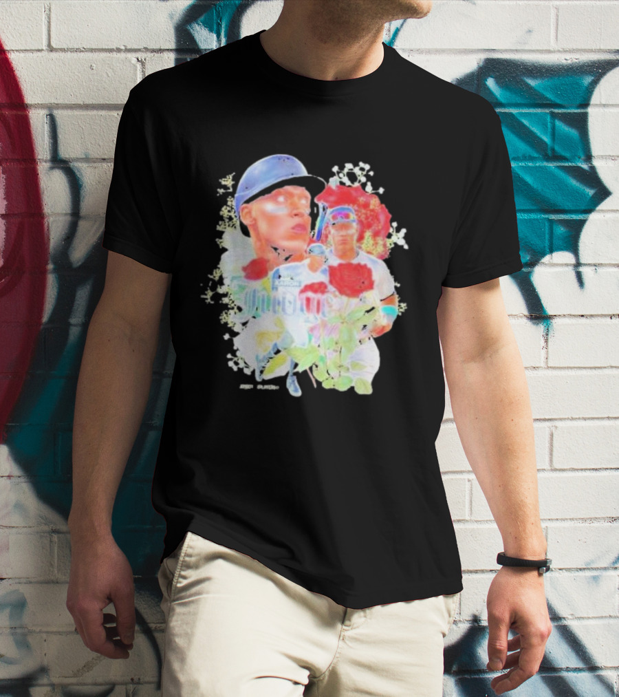 Aaron Judge Smell The Roses New York Yankees Baseball Player Floral T-Shirt