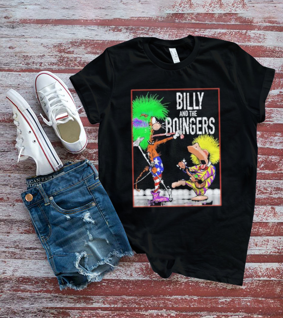 Billy And The Boingers Celebrate Big Hair Era With Great Music Star Stripes And Colors T-Shirt