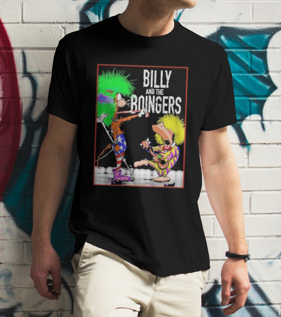 Billy And The Boingers Celebrate Big Hair Era With Great Music Star Stripes And Colors T-Shirt