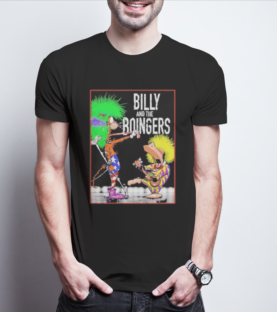 Billy And The Boingers Celebrate Big Hair Era With Great Music Star Stripes And Colors T-Shirt