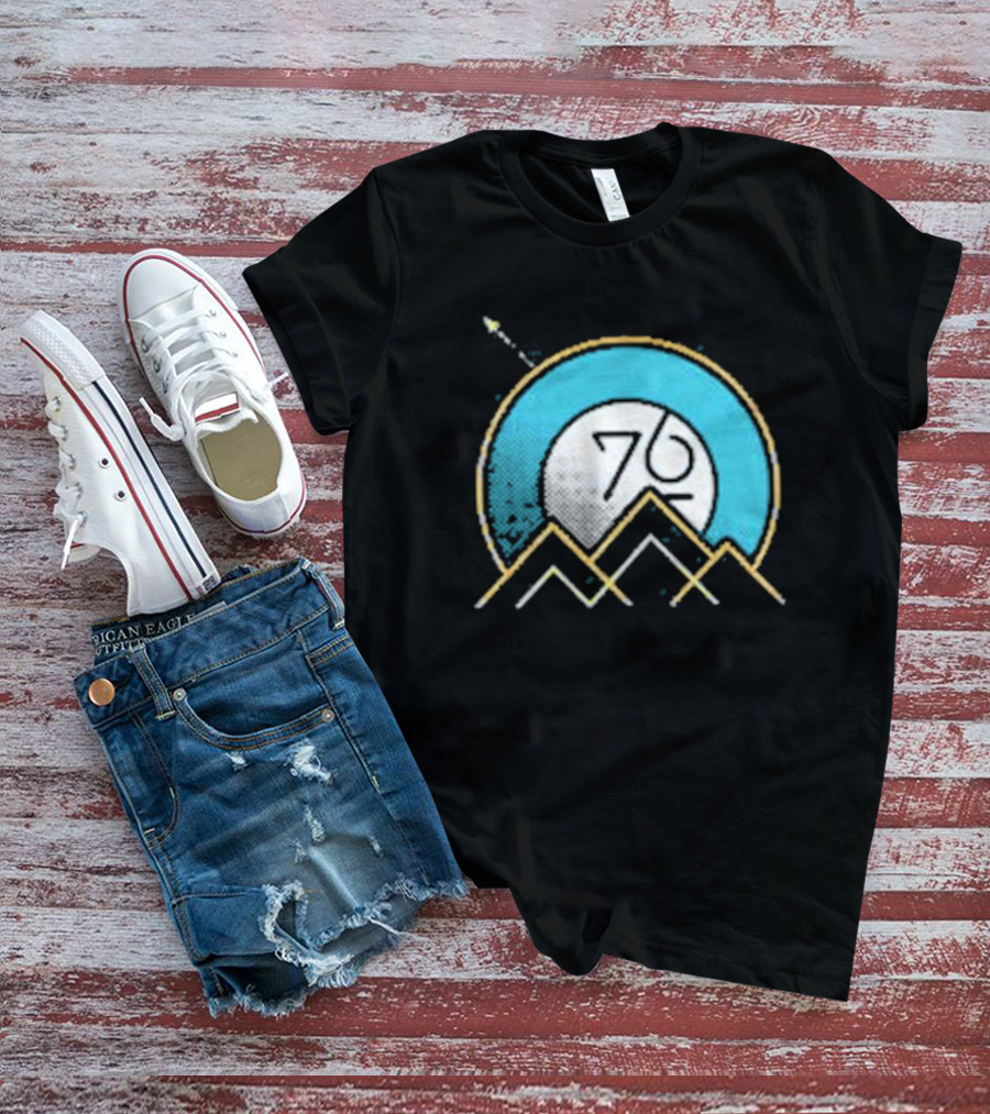 Rocket Over Rockies 76 Circular Mountain T-Shirt