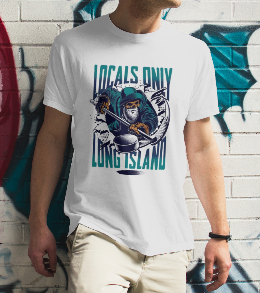 Locals Only Long Island Reaper Hockey Stick Scythe T-Shirt