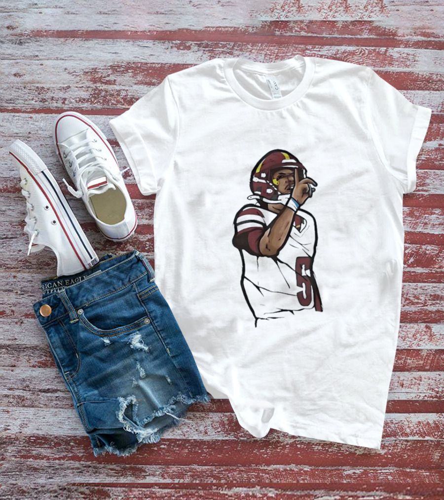 Washington Commanders Jayden Daniels Shhh Gesture Football Player T-Shirt