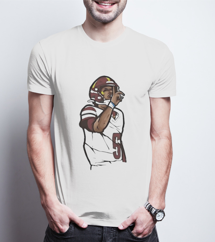 Washington Commanders Jayden Daniels Shhh Gesture Football Player T-Shirt