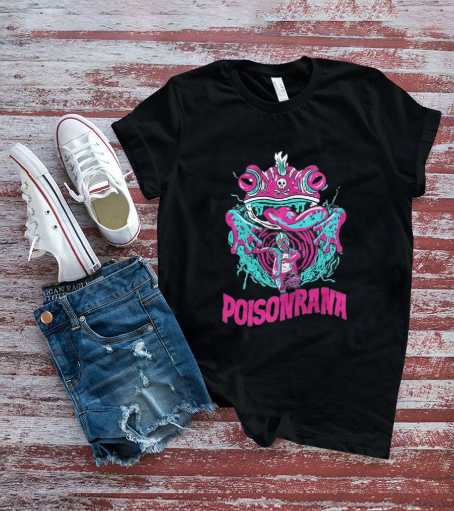 Lucha Frog Of Doom Poisonrana Psychedelic Wrestler T-Shirt