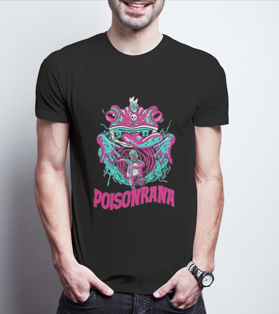 Lucha Frog Of Doom Poisonrana Psychedelic Wrestler T-Shirt