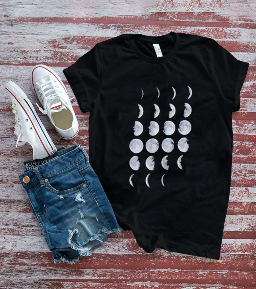 Organic Cotton Moon Phases Lunar Cycle T-Shirt