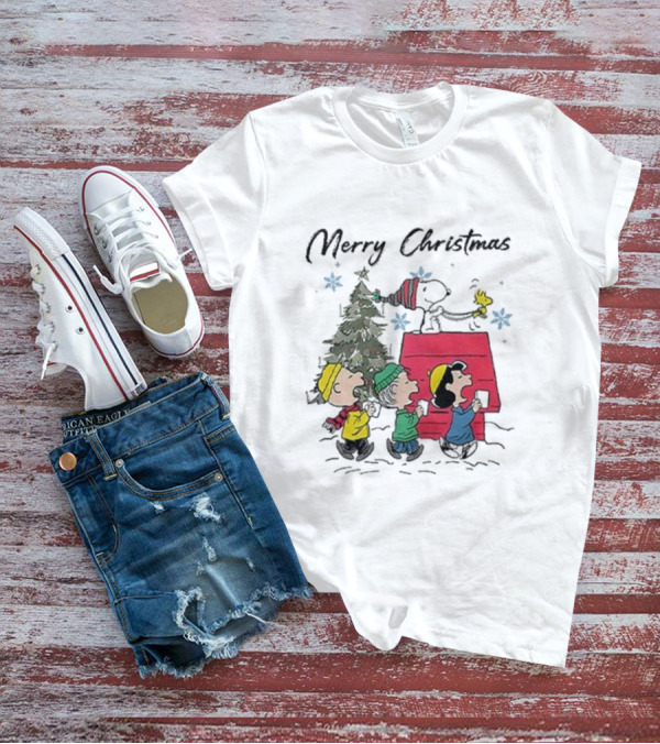 Merry Christmas Snoopy And Friends Winter Scene T-Shirt