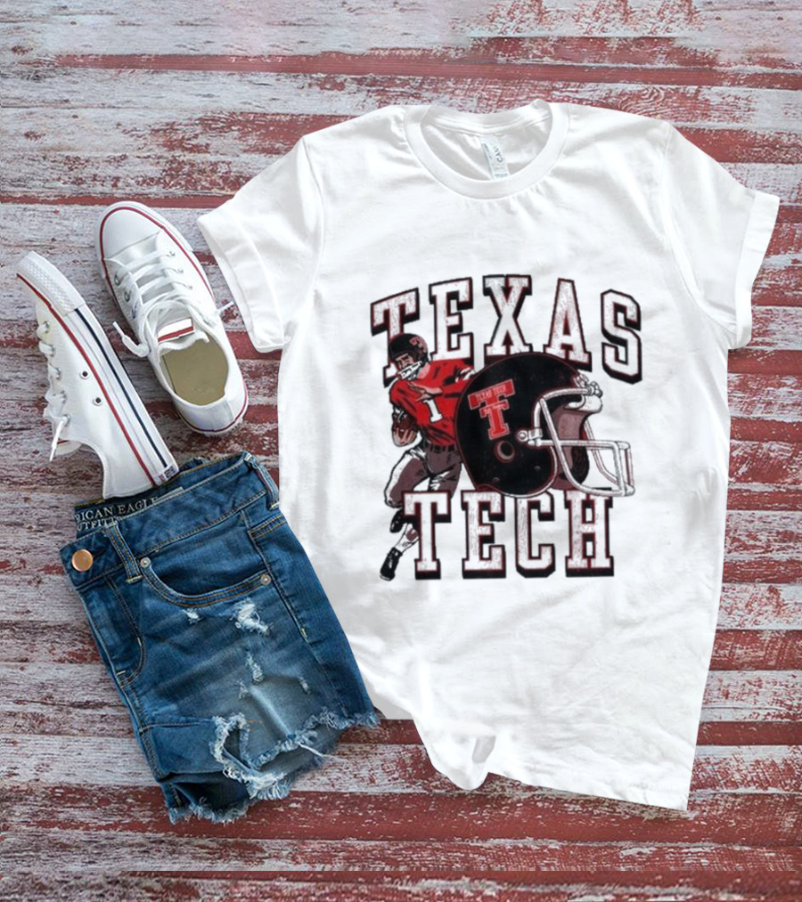 Texas Tech Football Player And Helmet T-Shirt