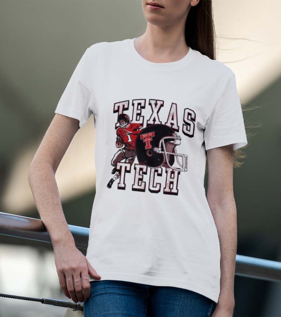 Texas Tech Football Player And Helmet T-Shirt