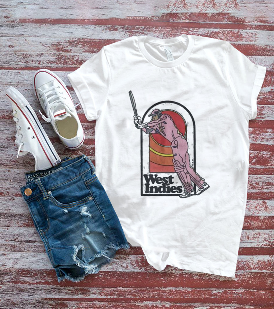 West Indies Cricket Pink 70s Uniform T-Shirt
