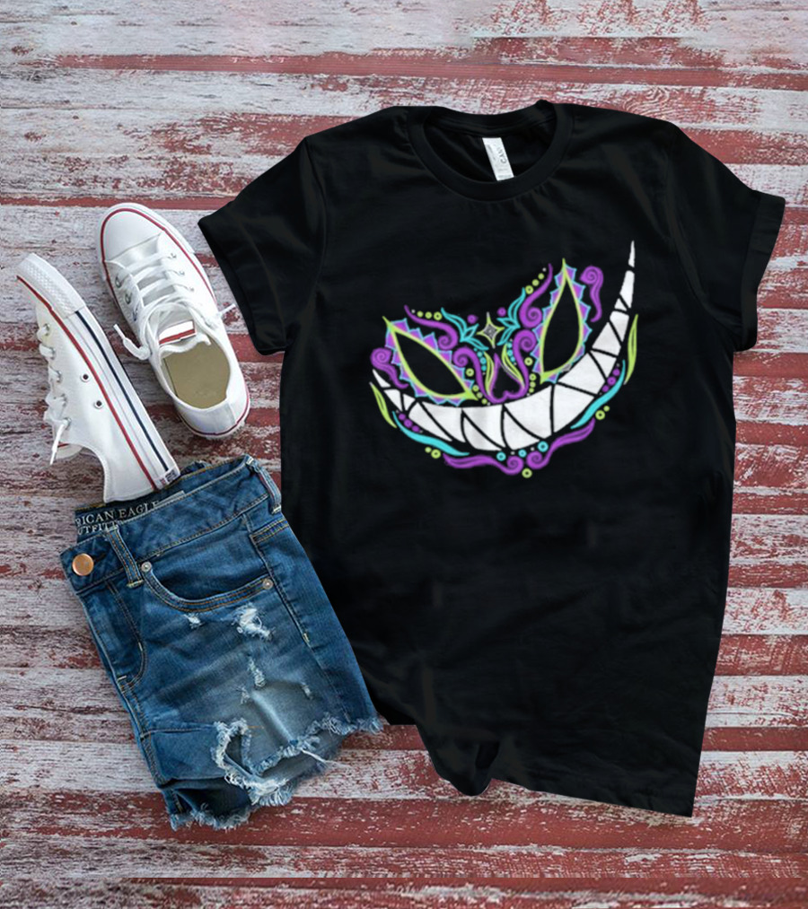 The Catrina Cheshire Cat Inspired Day Of The Dead Style Camiseta Relaxed T-Shirt