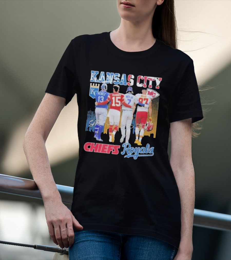 Kansas City Chiefs Royals Perez Mahomes Witt Jr Kelce T-Shirt