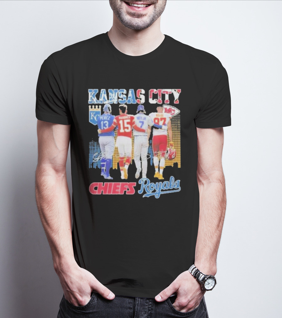 Kansas City Chiefs Royals Perez Mahomes Witt Jr Kelce T-Shirt