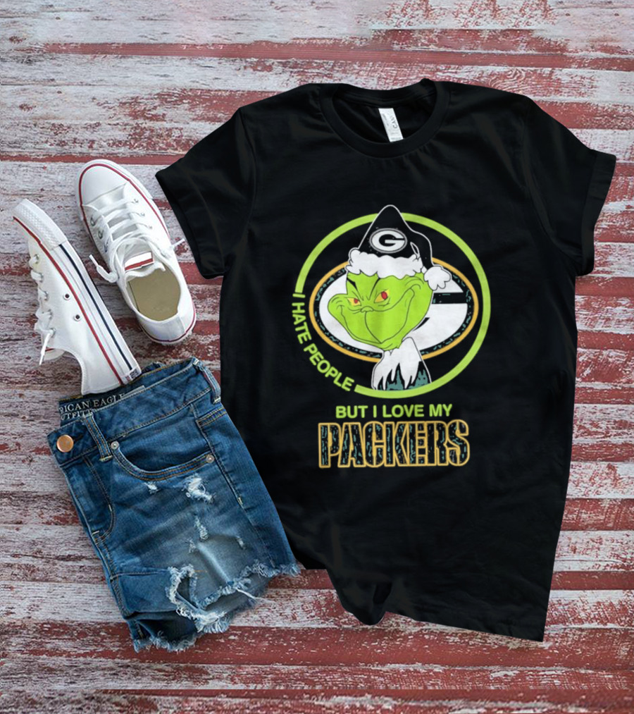 Green Bay Packers Grinch I Hate People But I Love My Packers T-Shirt