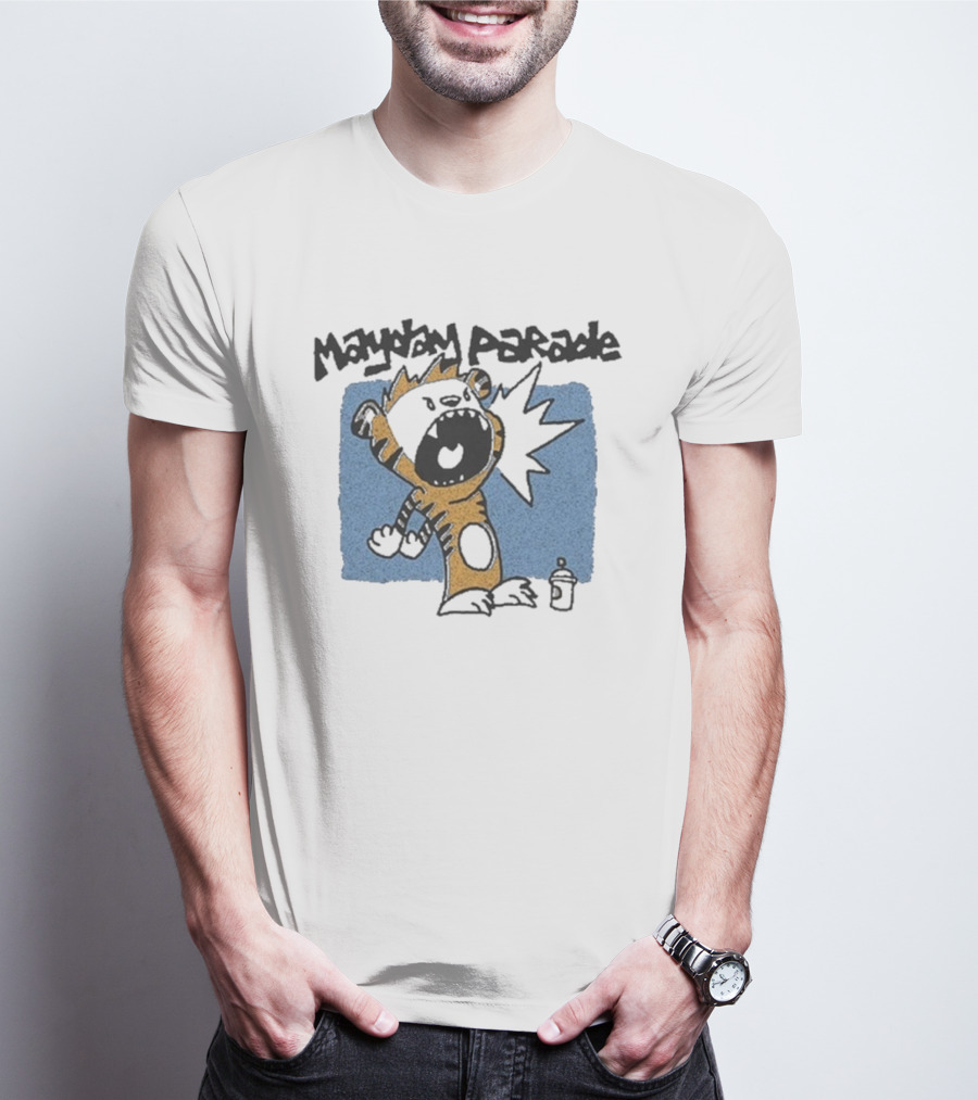 Mayday Parade Cartoon Tiger Shouting T-Shirt