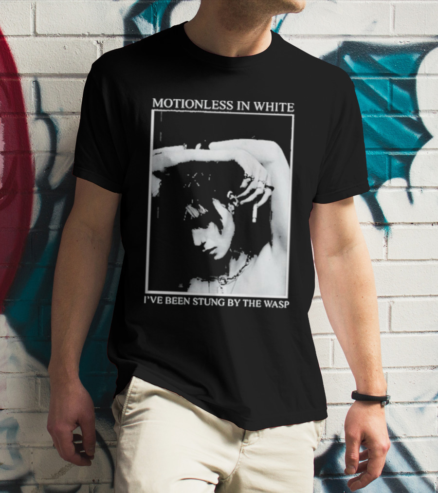 Motionless In White I've Been Stung By The Wasp Monochrome Portrait Image T-Shirt