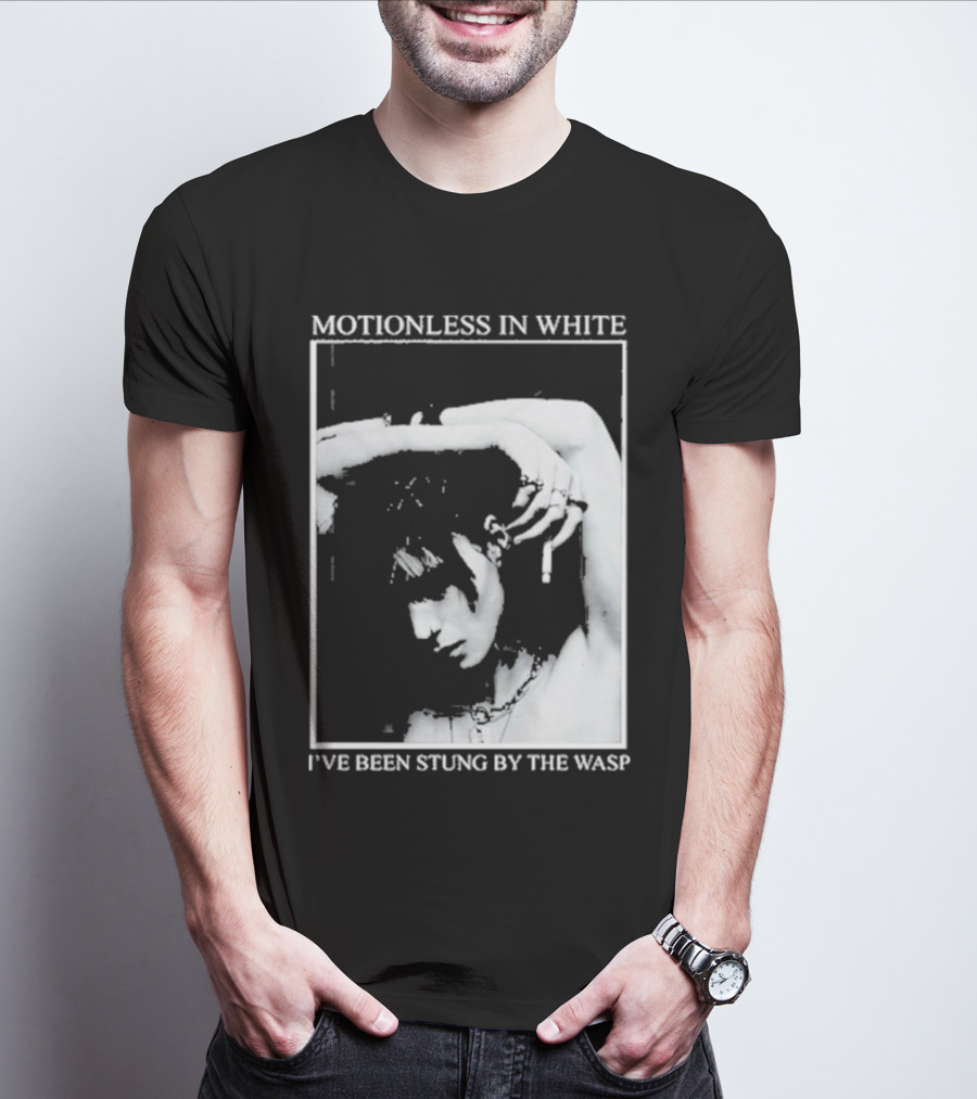Motionless In White I've Been Stung By The Wasp Monochrome Portrait Image T-Shirt