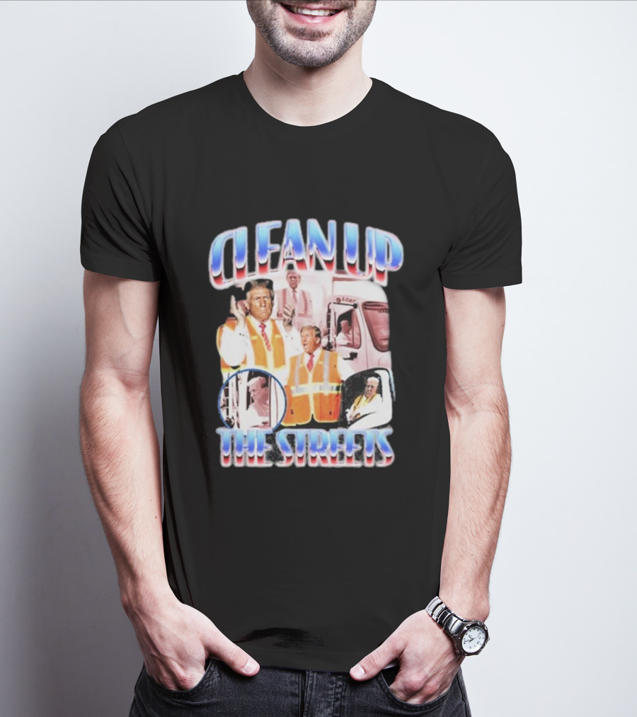 Old Row Clean Up The Streets Iconic Public Figures In Safety Vests T-Shirt