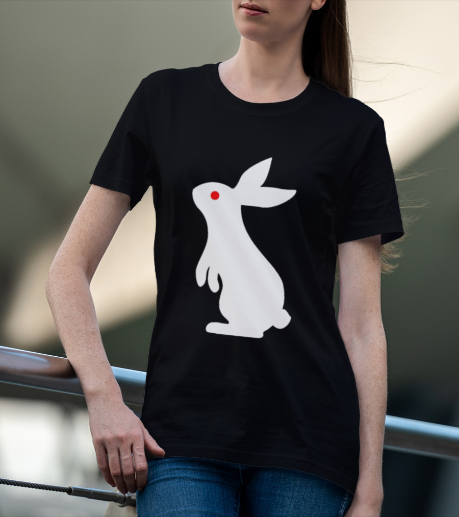Rabbit Feed Your Head White Rabbit Red Eye T-Shirt