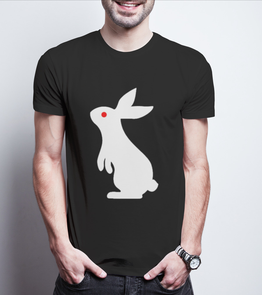 Rabbit Feed Your Head White Rabbit Red Eye T-Shirt