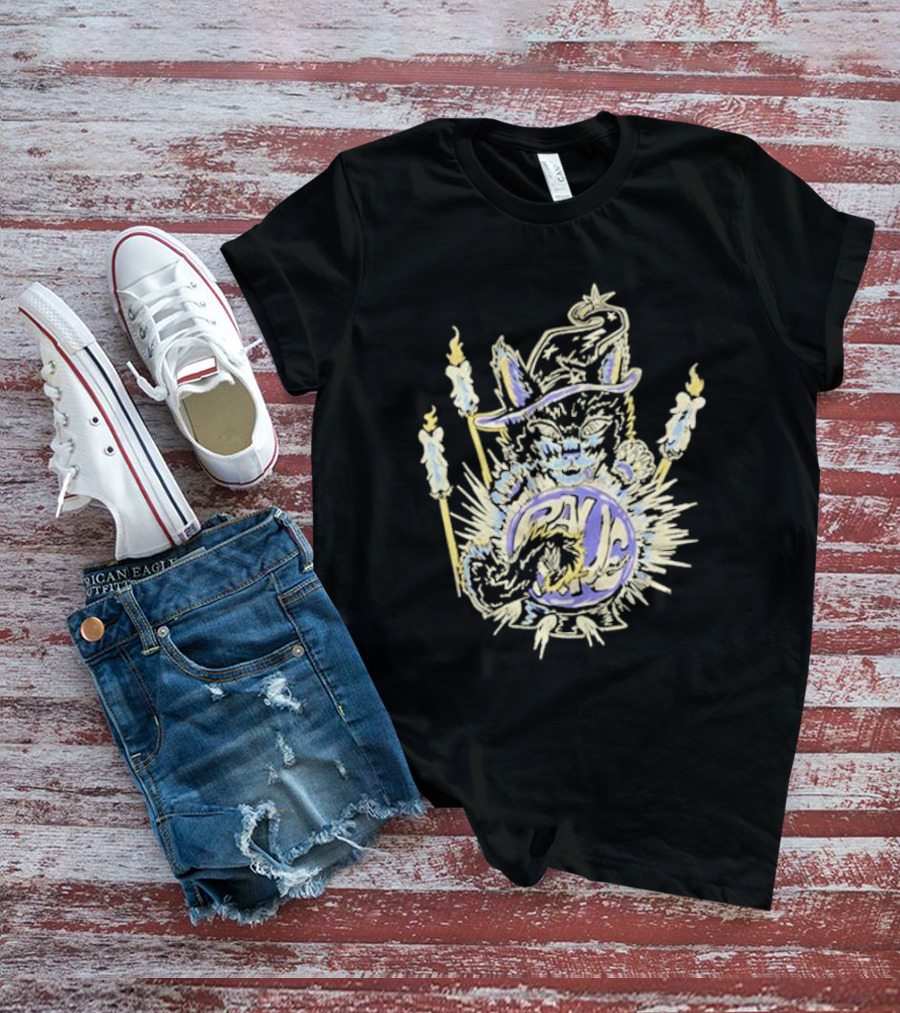 Shadow Wizard Karma Cat With Mystic Candles And Rave Sphere T-Shirt