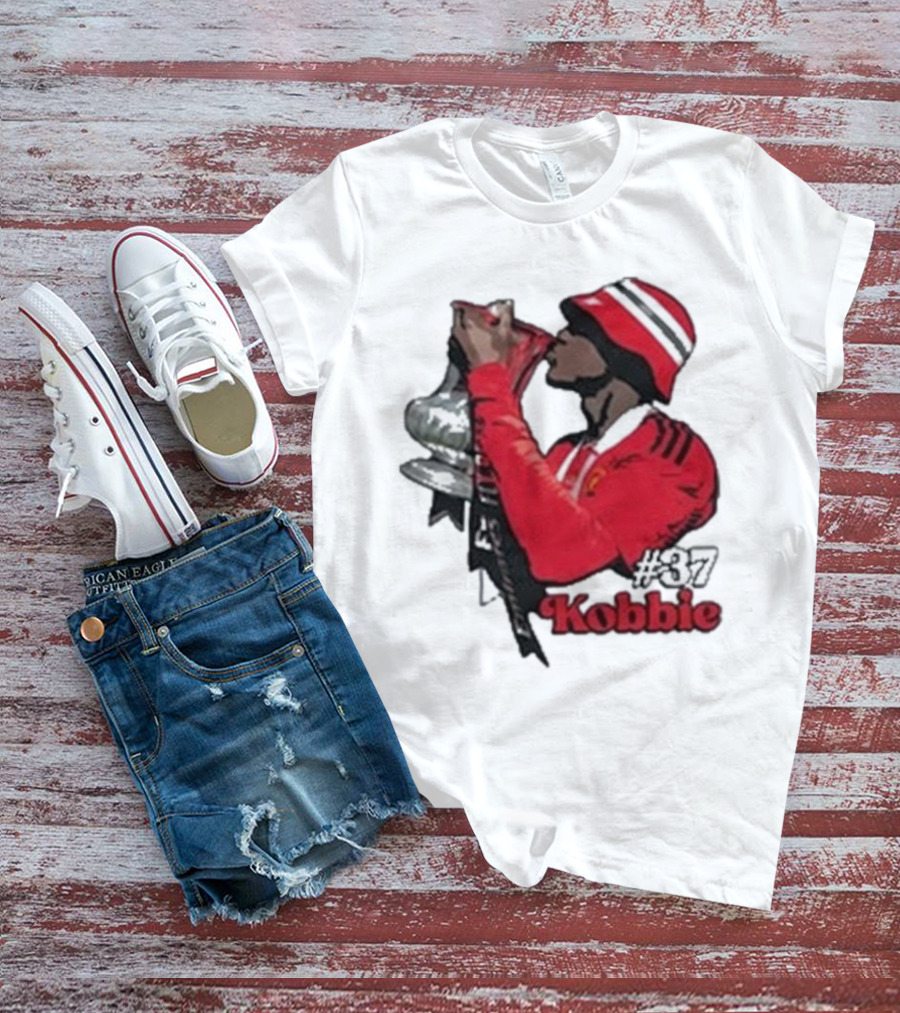 Kobbie #37 Cup Victory Celebration In Red Hoodie And Hat T-Shirt