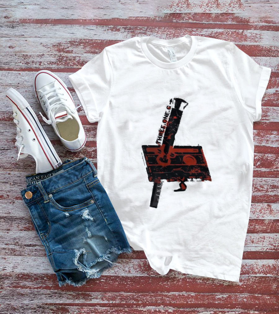 Three One G Records Sound Style Violence Cassette Gun Combination T-Shirt
