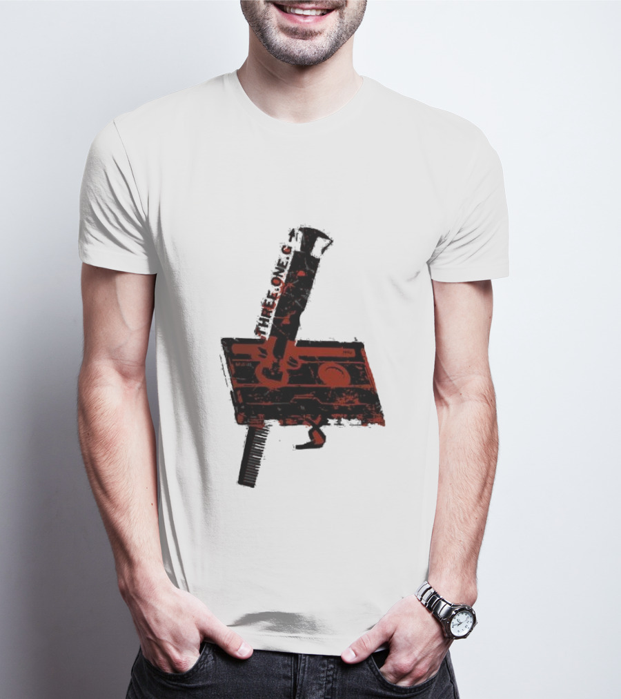 Three One G Records Sound Style Violence Cassette Gun Combination T-Shirt