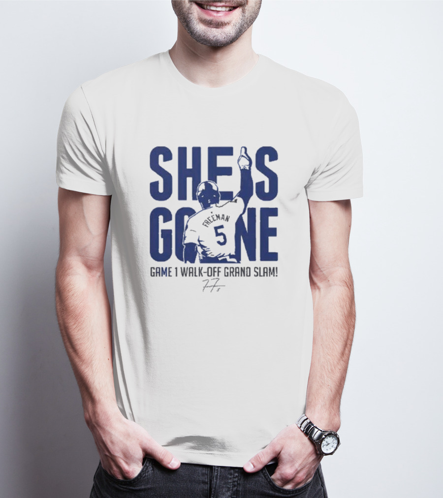 Freddie Freeman She Is Gone Baseball Game 1 Walk-Off Grand Slam T-Shirt