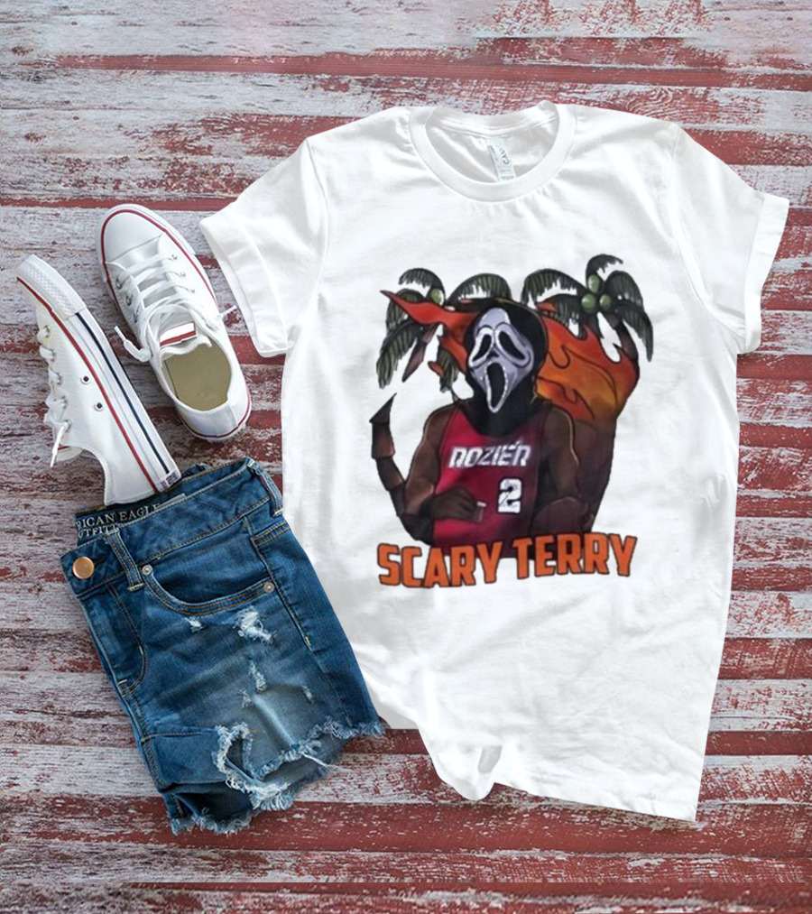 Scary Terry Rozier 2 Ghostface Basketball Tropical Flame Costume T-Shirt