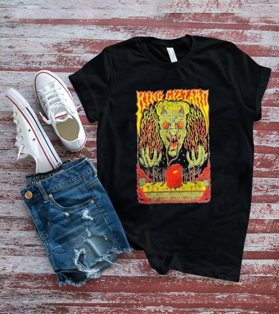 King Gizzard Monster Illustration In Paso Robles CA November 3 T-Shirt