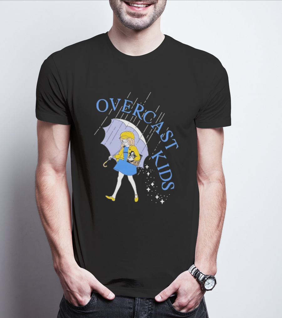 Overcast Kids Under Umbrella T-Shirt