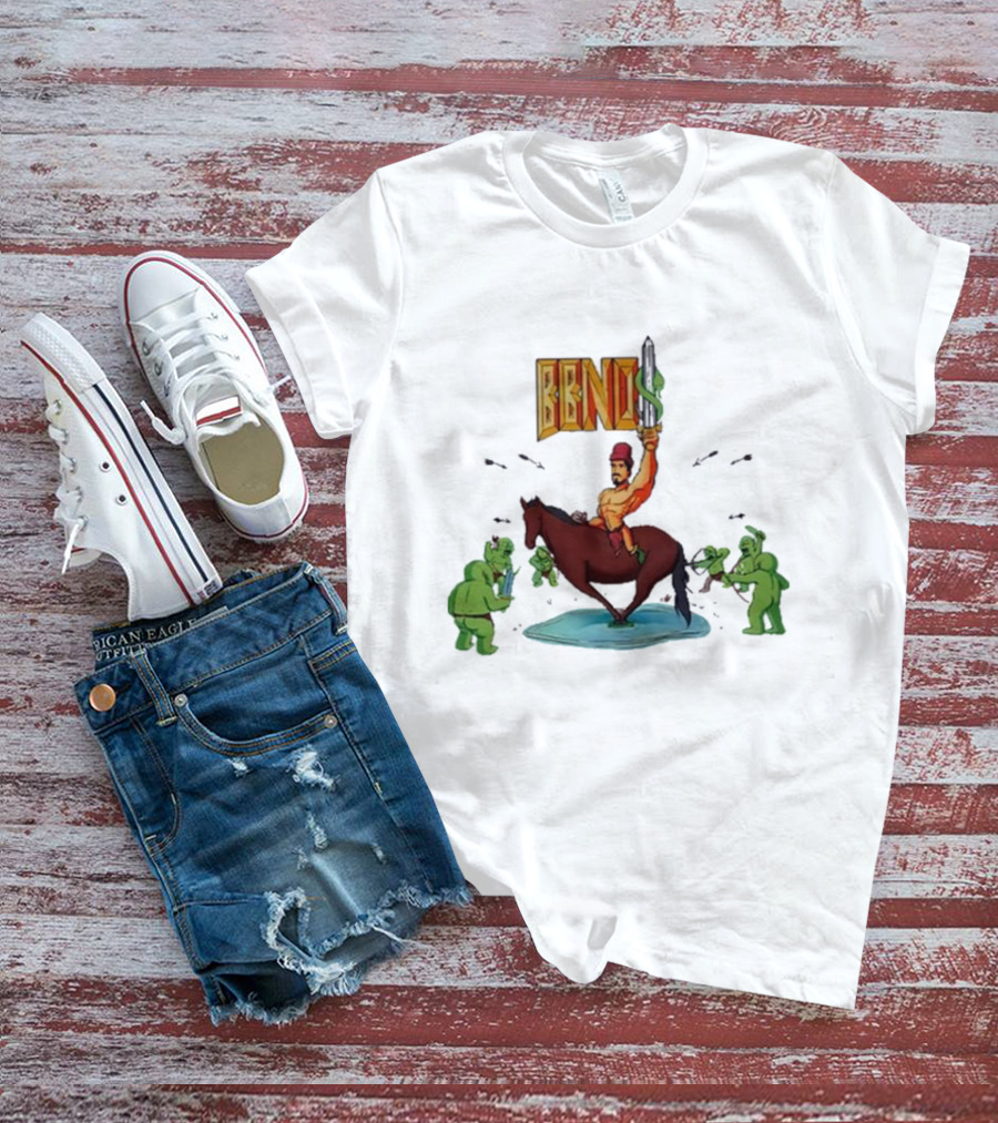 BBNo$ Sword Riding Horse Surrounded By Green Creatures T-Shirt