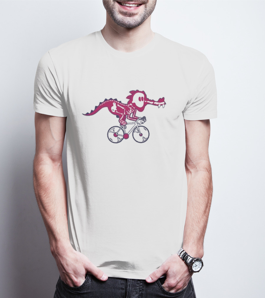 Ef Pro Cycling Skeleton Dinosaur On Bike T-Shirt