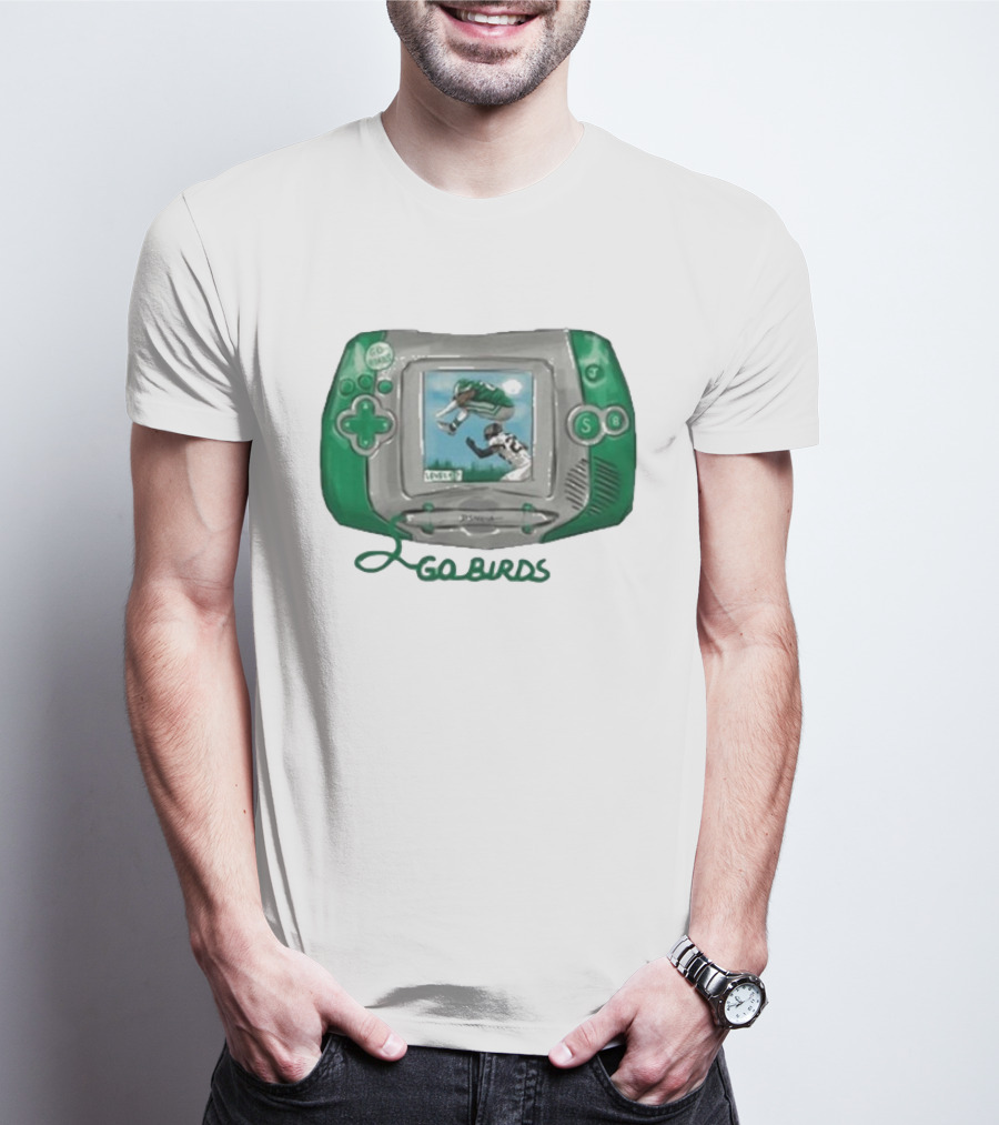 The Basement Yard Tby Radio City Ivory New Go Birds Retro Handheld Gaming Football T-Shirt
